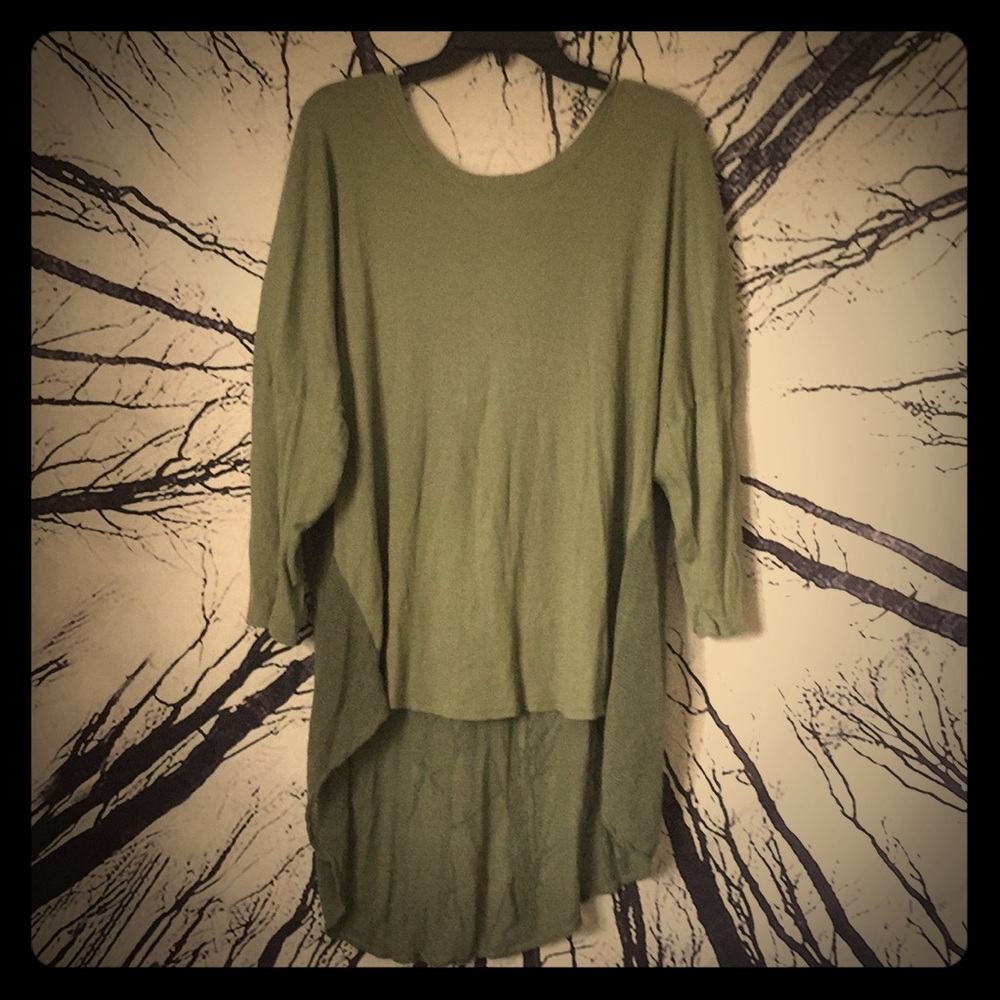 Olive Green Draped Longsleeve